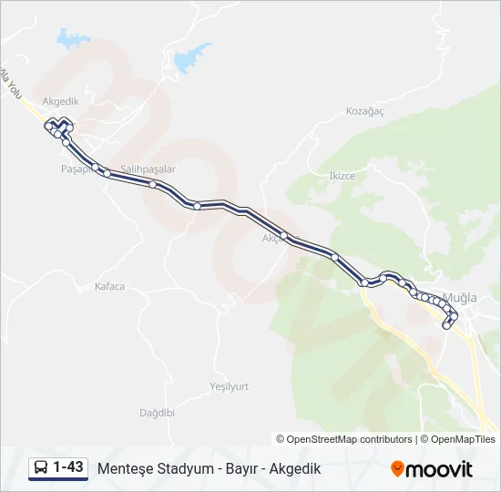 1-43 Bus Line Map