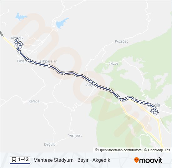 1-43 Bus Line Map