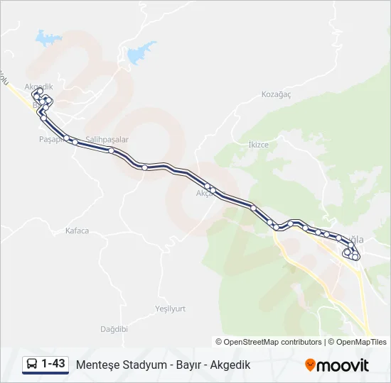 1-43 Bus Line Map
