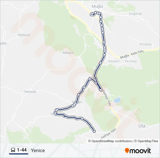 1-44 Bus Line Map