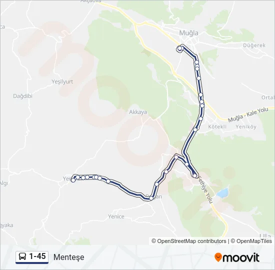 1-45 Bus Line Map