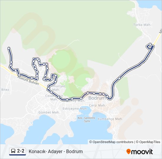 2-2 otobüs Hattı Haritası