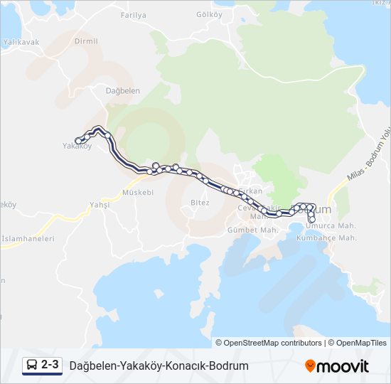 2-3 otobüs Hattı Haritası