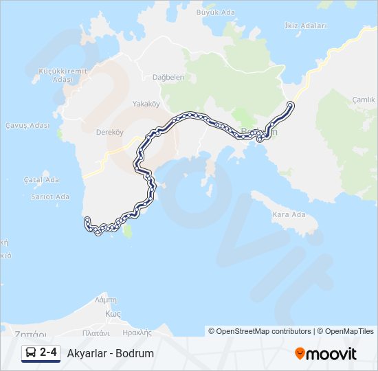 2-4 otobüs Hattı Haritası
