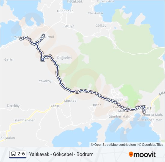 2-6 otobüs Hattı Haritası