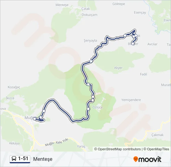 1-51 Bus Line Map