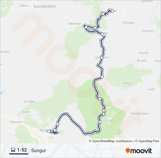 1-52 Bus Line Map