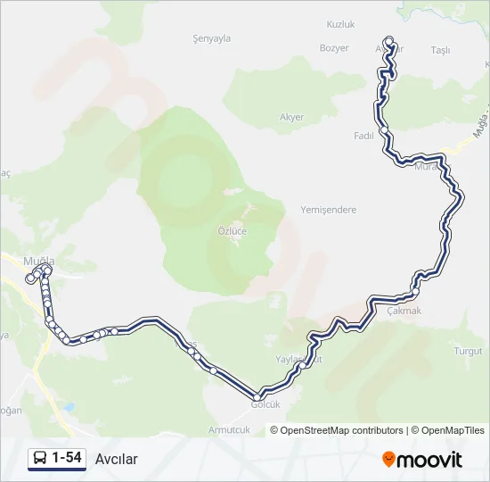 1-54 Bus Line Map