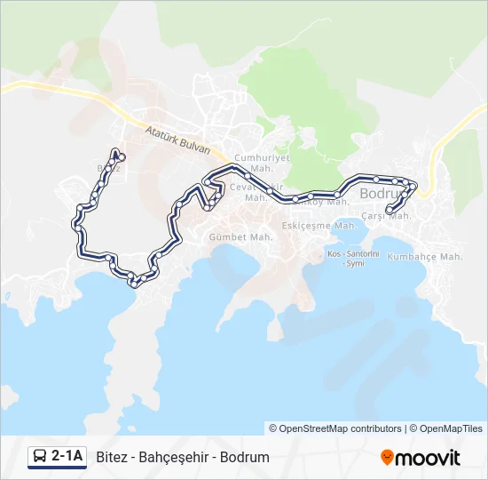 2-1A Bus Line Map