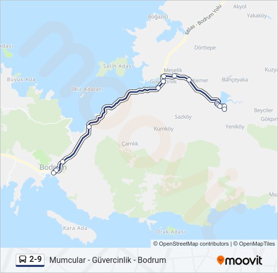 2-9 Bus Line Map