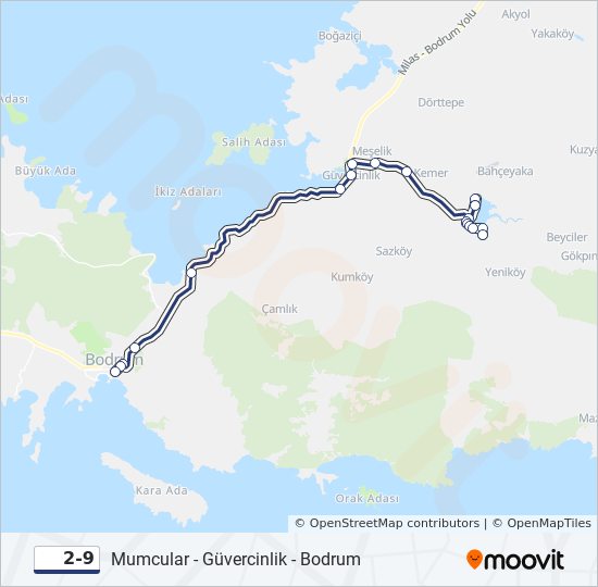 2-9 bus Line Map