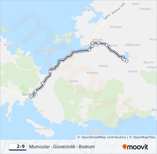 2-9 bus Line Map