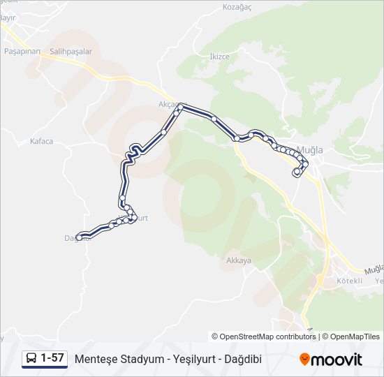 1-57 Bus Line Map