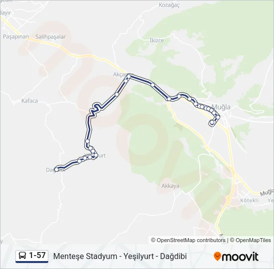 1-57 Bus Line Map