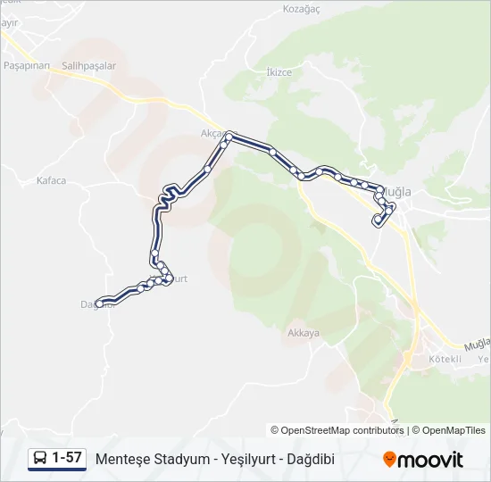 1-57 Bus Line Map