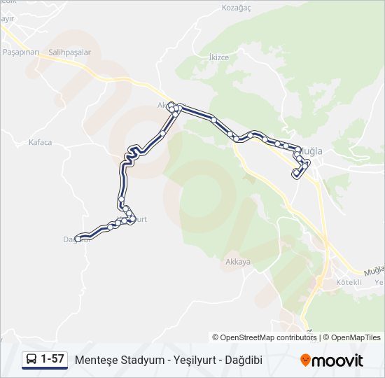 1-57 Bus Line Map