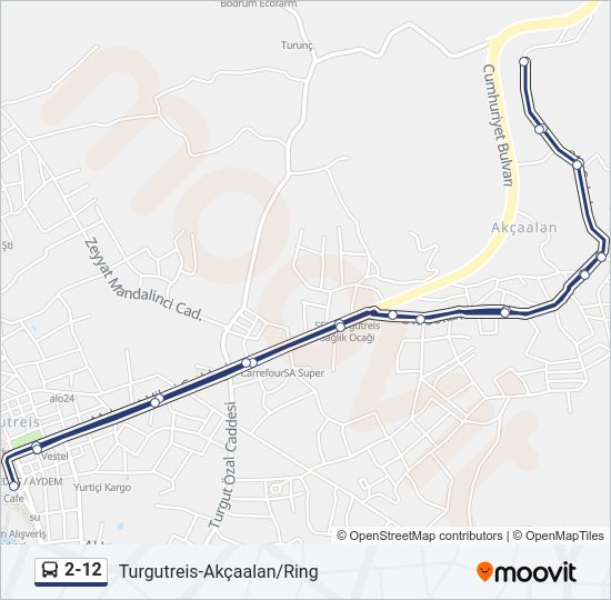 2-12 Bus Line Map