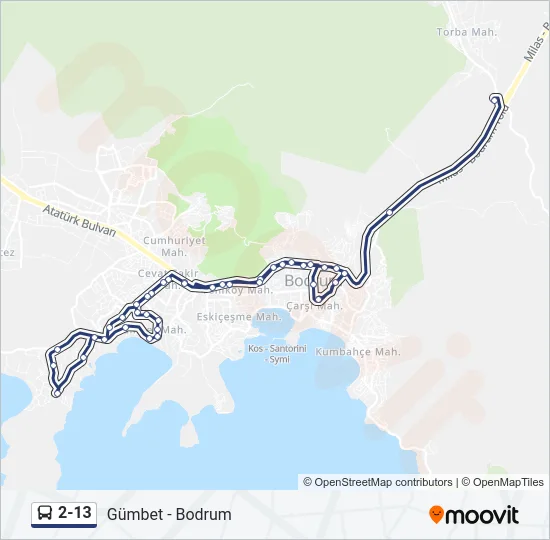 2-13 Bus Line Map