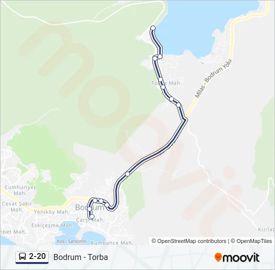2-20 Bus Line Map