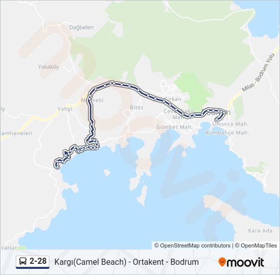 2-28 otobüs Hattı Haritası