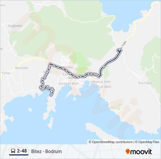 2-48 otobüs Hattı Haritası