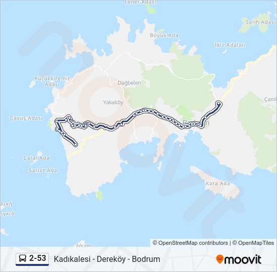 2-53 otobüs Hattı Haritası