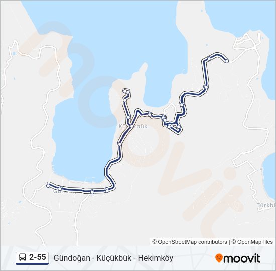 2-55 otobüs Hattı Haritası