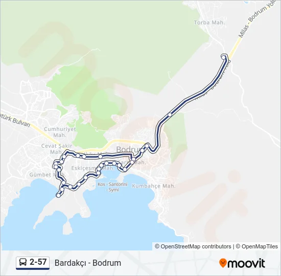 2-57 Bus Line Map