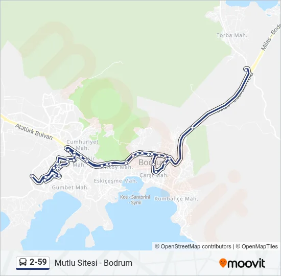 2-59 Bus Line Map