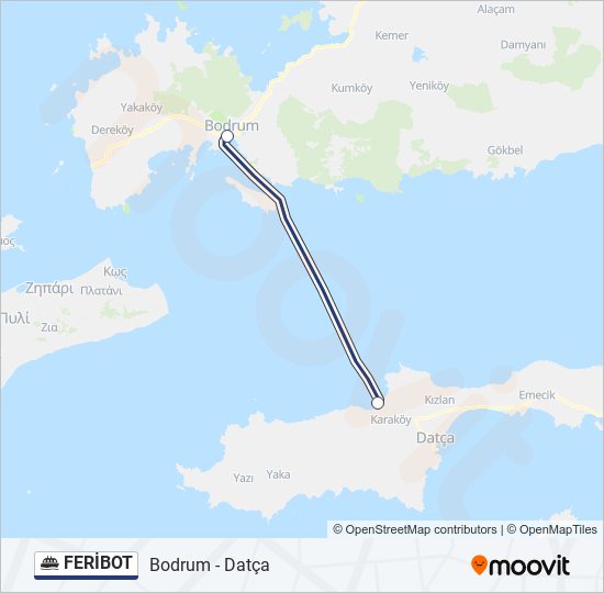FERİBOT vapur Hattı Haritası