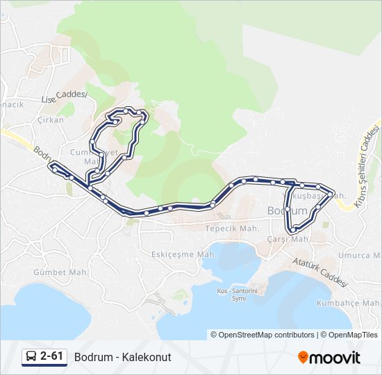 2-61 otobüs Hattı Haritası