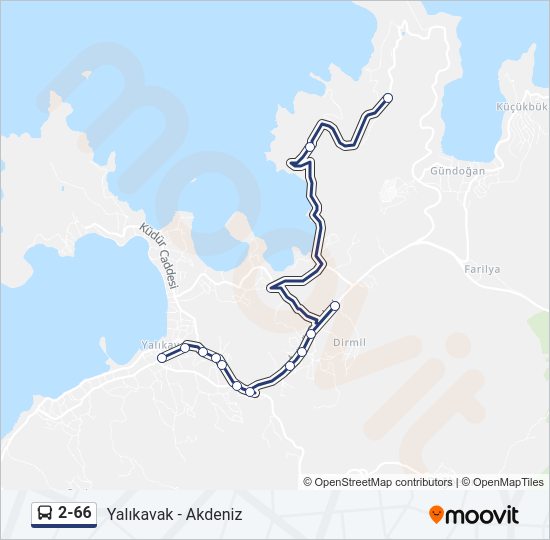 2-66 otobüs Hattı Haritası