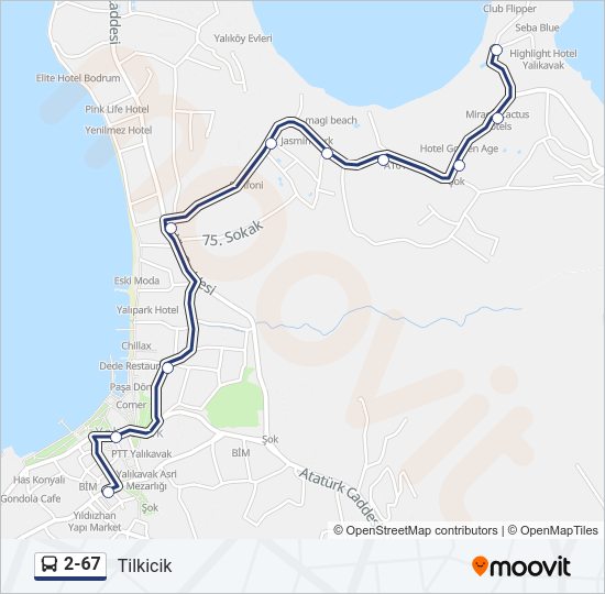 2-67 Bus Line Map