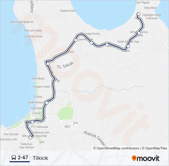 2-67 Bus Line Map
