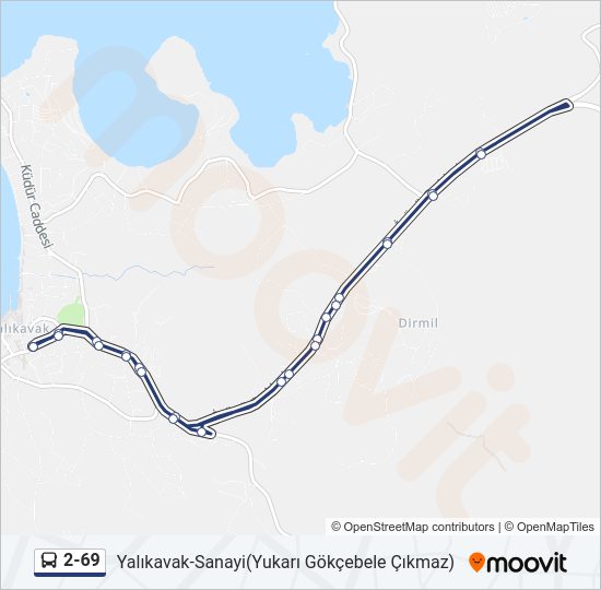 2-69 otobüs Hattı Haritası