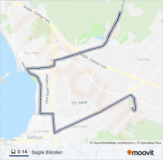 3-14 Bus Line Map
