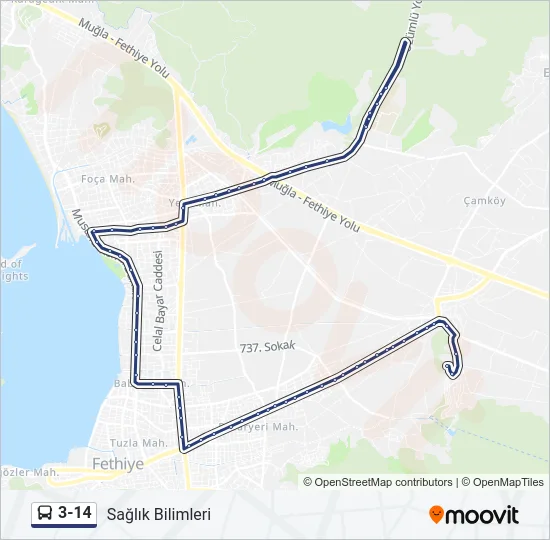 3-14 Bus Line Map