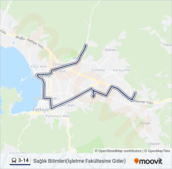 3-14 Bus Line Map