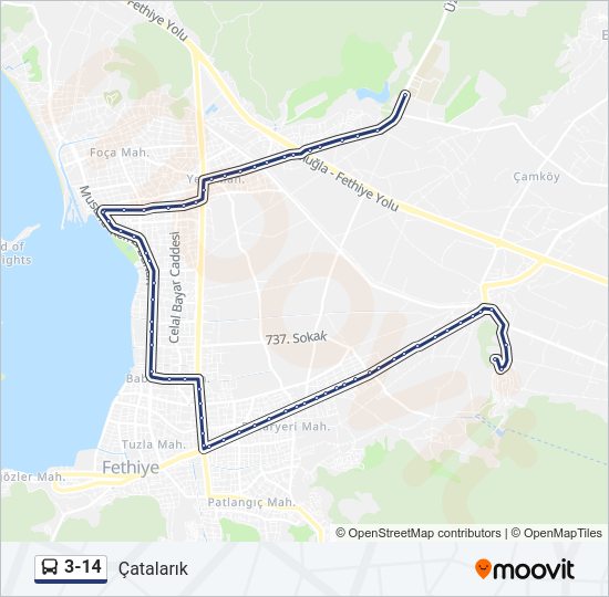 3-14 Bus Line Map