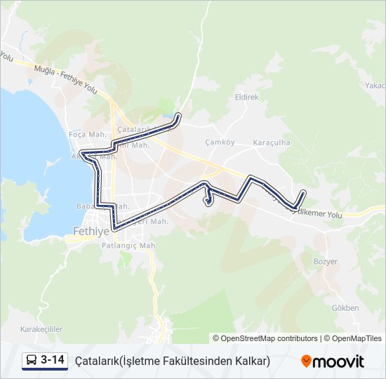 3-14 Bus Line Map