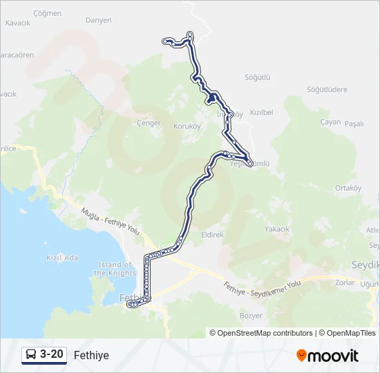 3-20 Bus Line Map