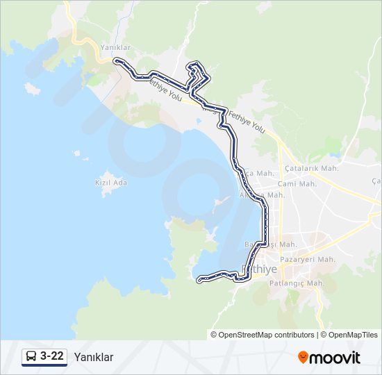 3-22 Bus Line Map