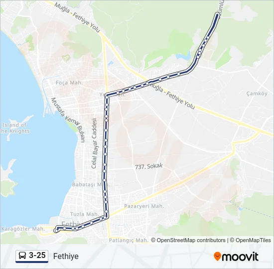 3-25 Bus Line Map