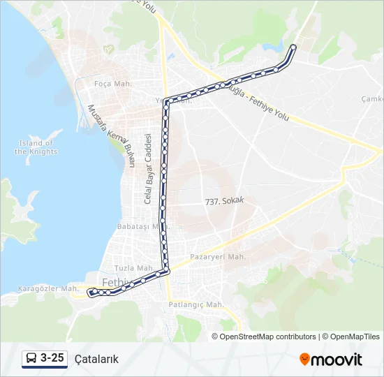 3-25 Bus Line Map