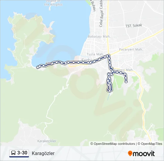3-30 Bus Line Map
