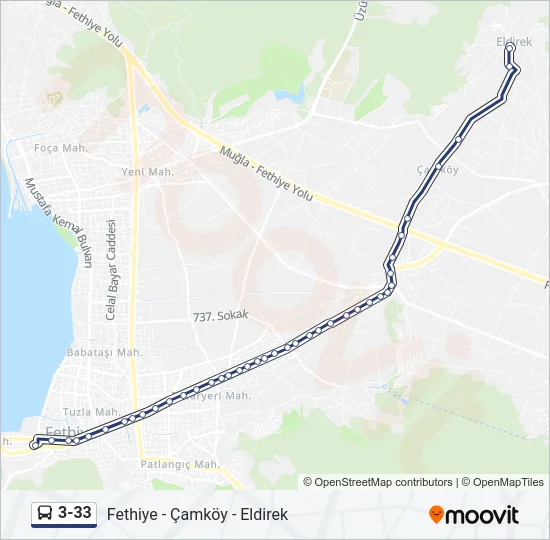 3-33 Bus Line Map