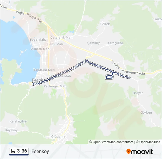 3-36 Bus Line Map
