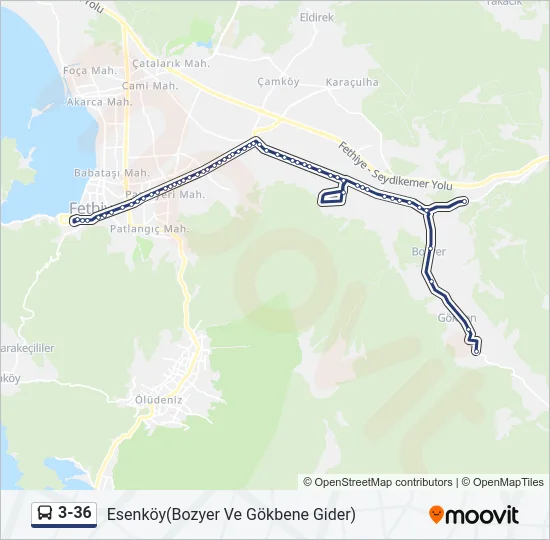 3-36 Bus Line Map