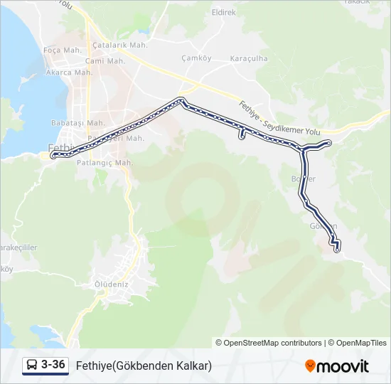 3-36 Bus Line Map