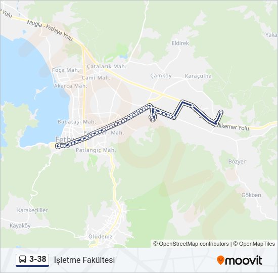 3-38 Bus Line Map